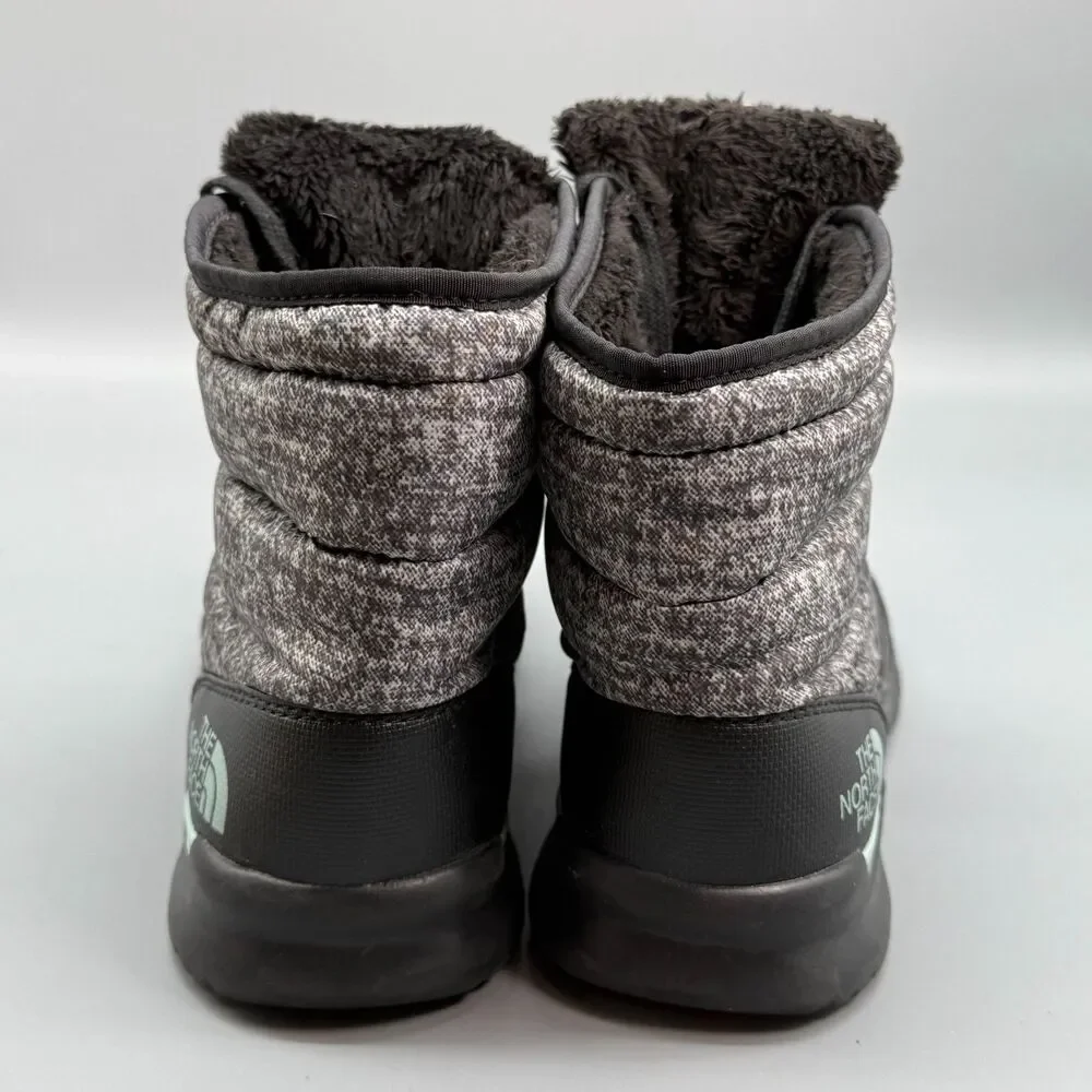 The North Face ThermoBall Lace II Women's 8 Gray Black Snow Boots Casual Outdoor